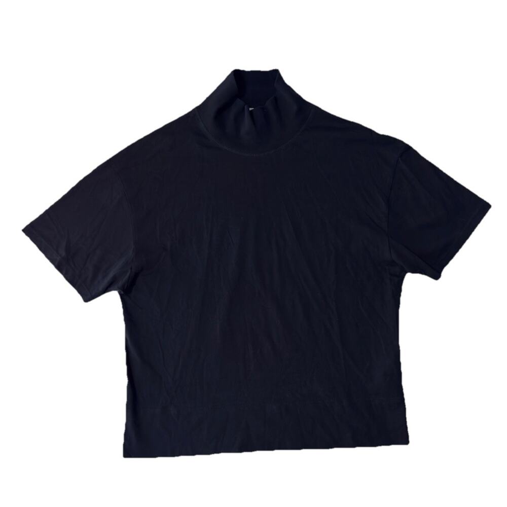 Zara Women’s Turtle Neck Mock Top Shirt - Black - Size S